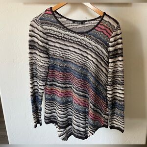 Nic + Zoe Anthropologie Colorful Long Sleeve Sweater, Linen Blend—Size Med!•••